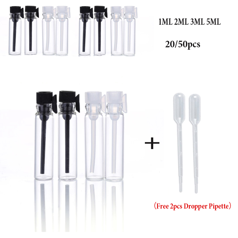 Perfume Fragrance Lab - 20/50Pcs 1/2/3Ml น้ำหอมแก้วใสขนาดเล็กขวดน้ำหอมขวดห้องปฏิบัติการ liquid กลิ่นหอมหลอดทดสอบทดลอง