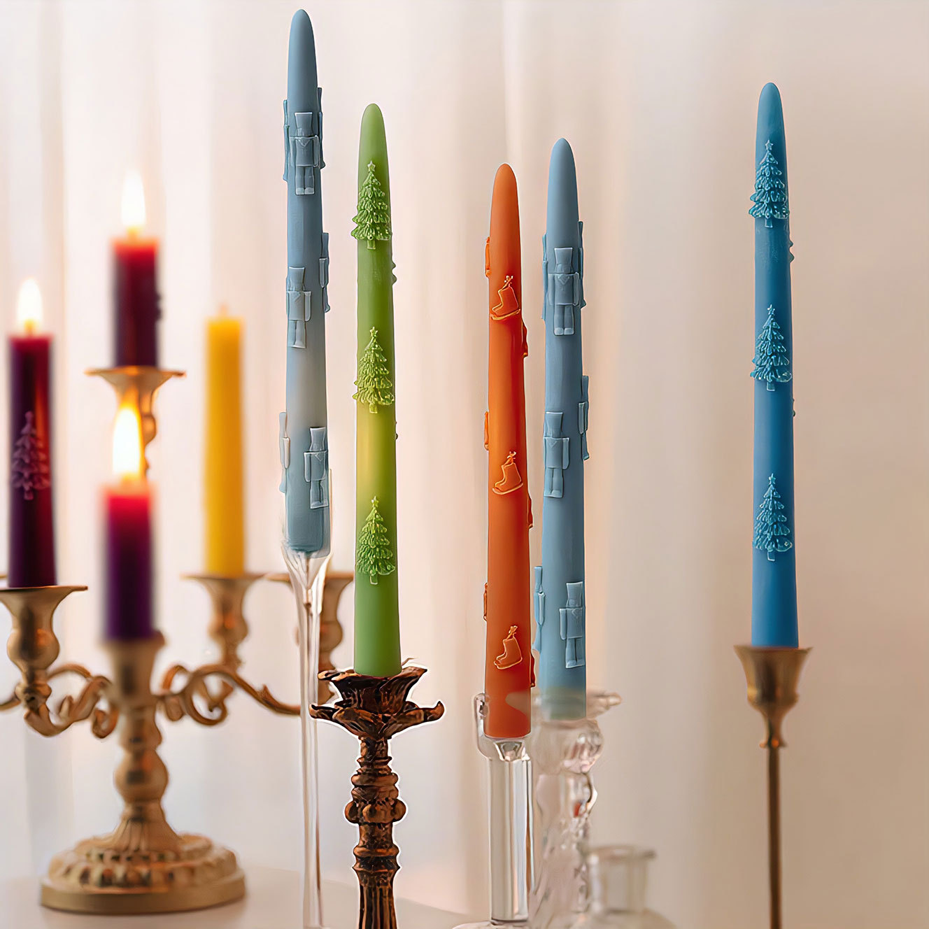 Perfume Fragrance Oils For Candles - คริสต์มาสเทียนยาวแม่พิมพ์ซิลิโคน DIY แท่งขี้ผึ้งกลิ่นหอมคริสต์มาสวันหยุดตกแต่งบ้านของขวัญหัตถกรรม