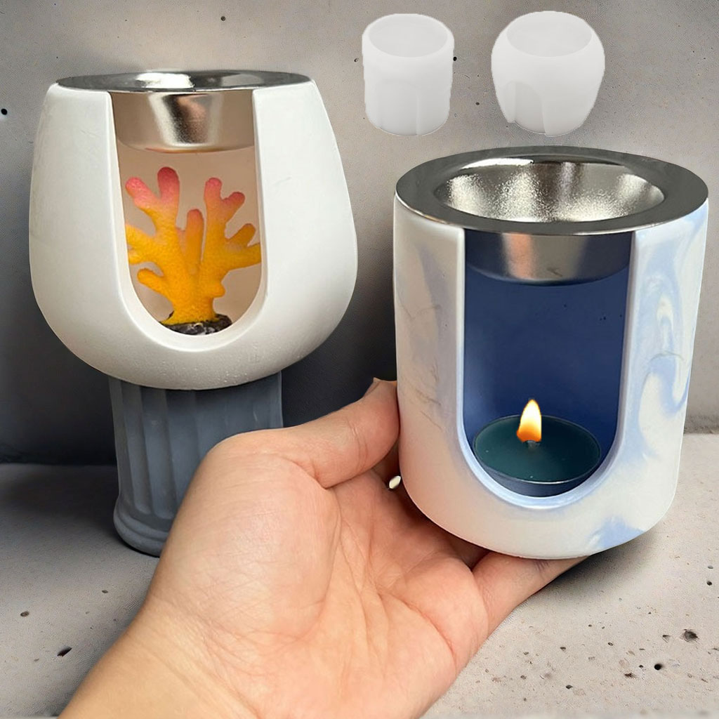 Perfume Fragrance Oils For Candles - ความร้อน AROMA เทียนผู้ถือคอนกรีตแม่พิมพ์ซิลิโคนรอบ Melted WAX Furnace